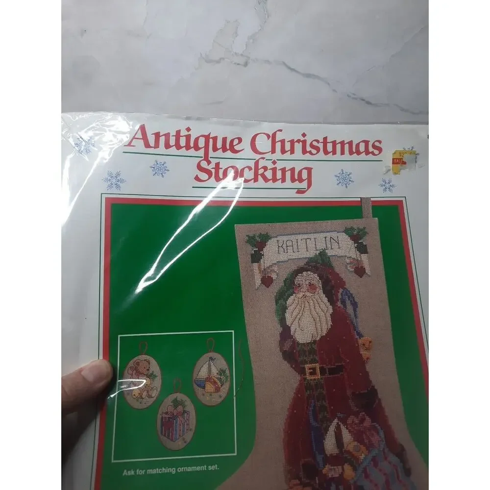 Vintage Dimensions Antique Christmas Stocking Counted Cross Stitch Kit 8375